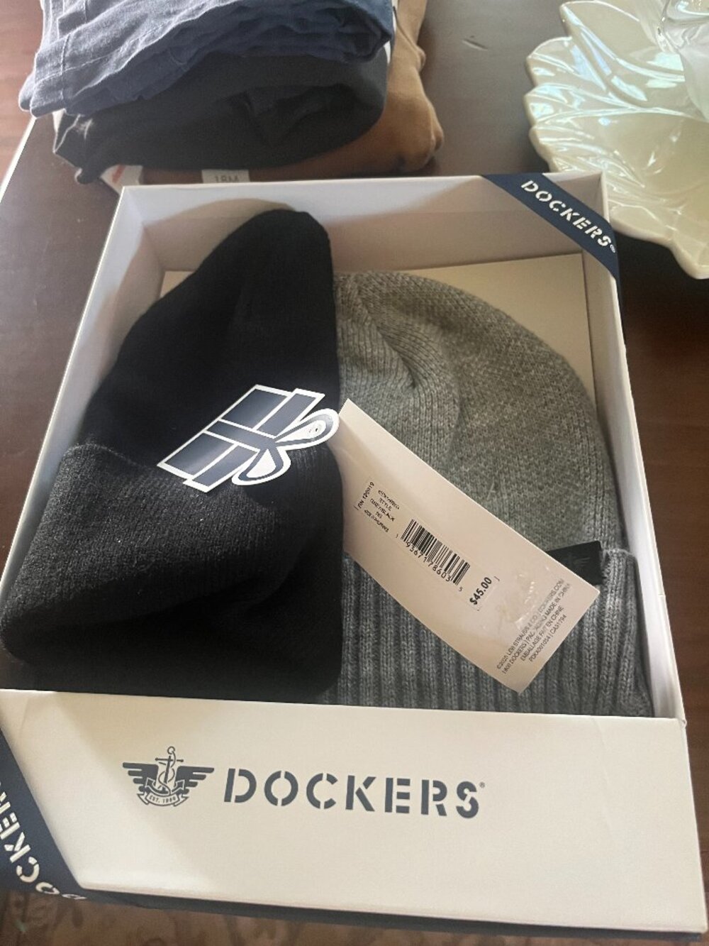 NWT Dockers Hat Gift Box - One Black and One Gray